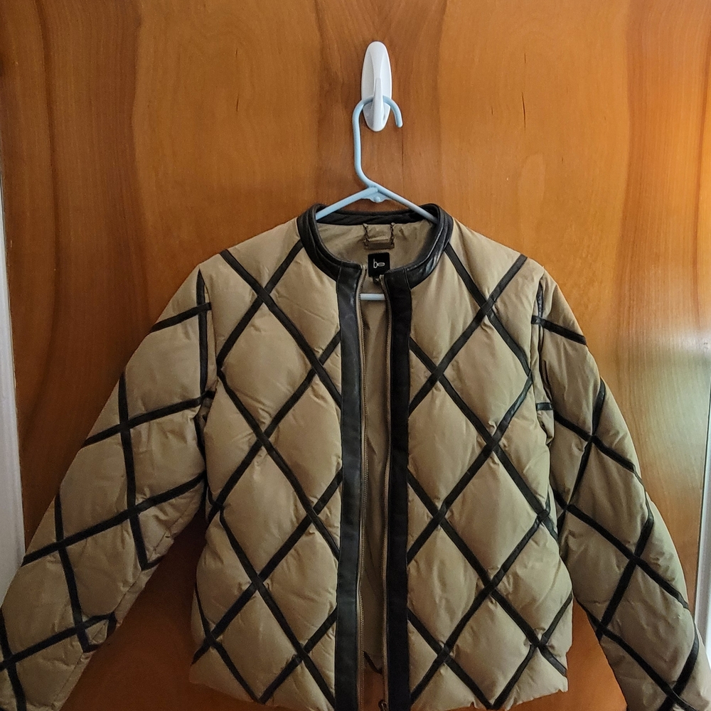 Tan and Black Quilted Women's Jacket